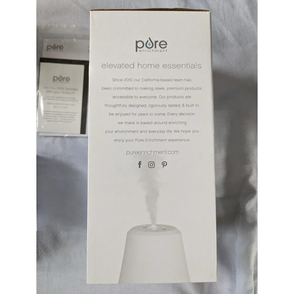 New Pure Enrichment  PureSpa 3-IN-1 Aroma Diffuser-Multi Colored Lighting